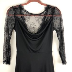 BCBGMaxAzria Black Lace Midi Dress